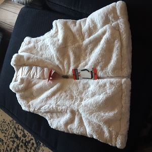 New Original Nicole Miller Reversible Puffer Vest Jacket in Cream Color, Siz…